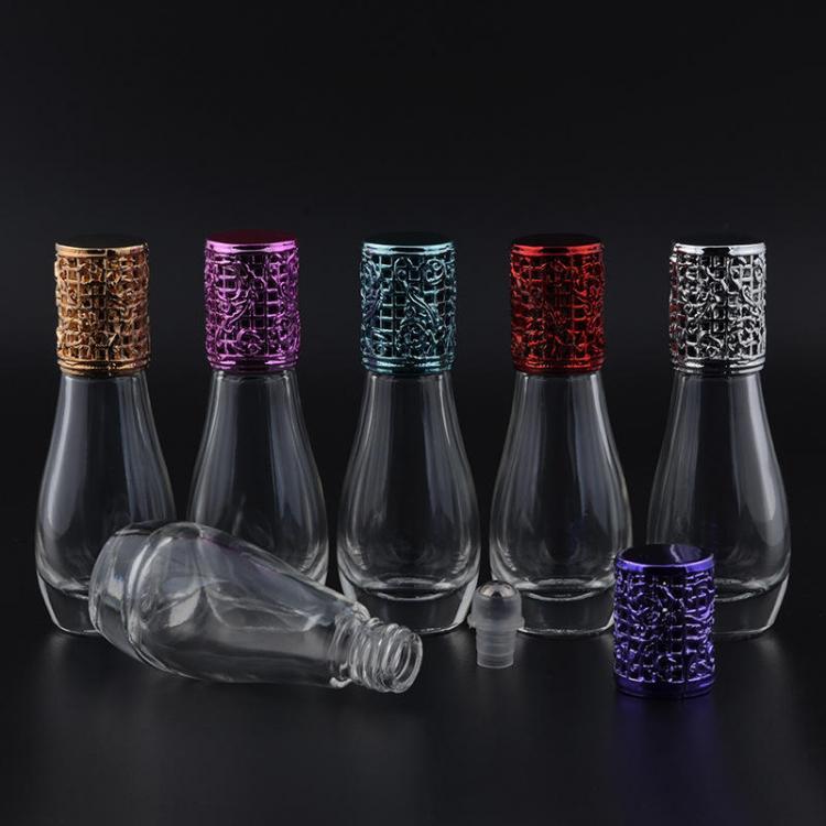 shopping איפור 12ml Empty Perfume Bottle Metal Roller Ball Glass Bowling Shape Bottles Refillable Container
