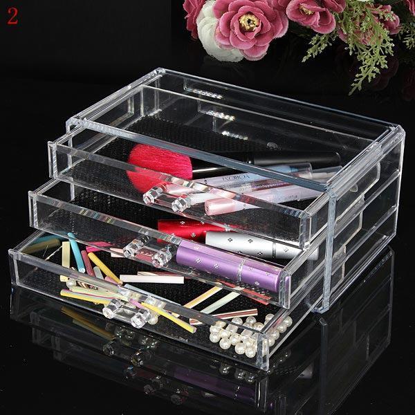 shopping איפור Acrylic Clear Container Makeup Case Cosmetic Storage Holder Organizer