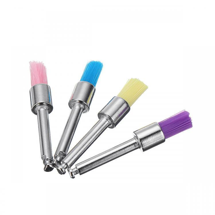 shopping טיפוח חלל הפה והשיניים 100x Colorful Dental Polishing Flat Head Prophy Brush Disposable Nylon Kits Dental Tools