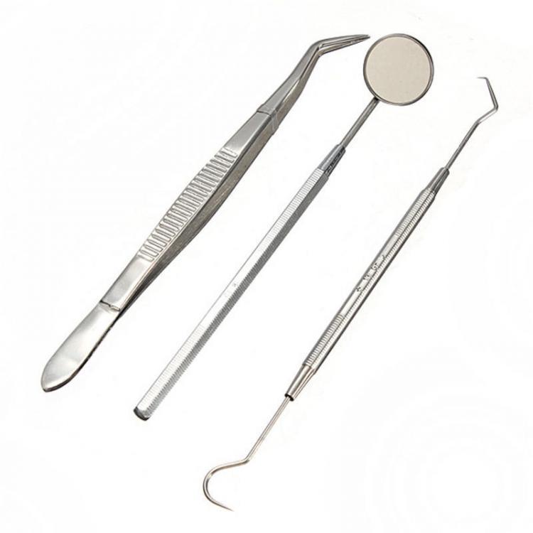shopping טיפוח חלל הפה והשיניים Stainless Steel Dental Instruments Mouth Mirror Probe Plier Kit