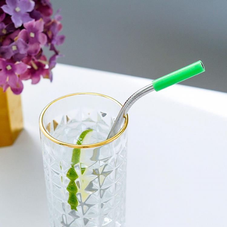 shopping טיפוח חלל הפה והשיניים Reusable 5pcs Stainless Steel Colorful Curved Straw Brush Reusable Tools