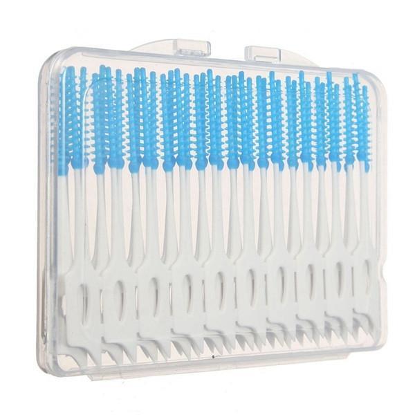 shopping טיפוח חלל הפה והשיניים 200pcs Interdental Between Teeth Floss Brush Elastic Massage Gum Toothpick