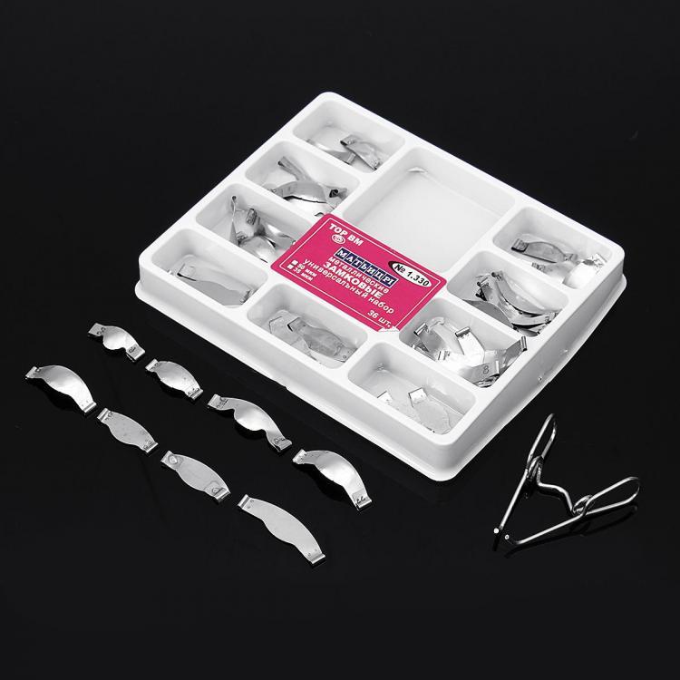 shopping טיפוח חלל הפה והשיניים 36Pcs/Pack Dental Saddle Contoured Metal Matrices No.1.330 With Spring Clips Tools Set