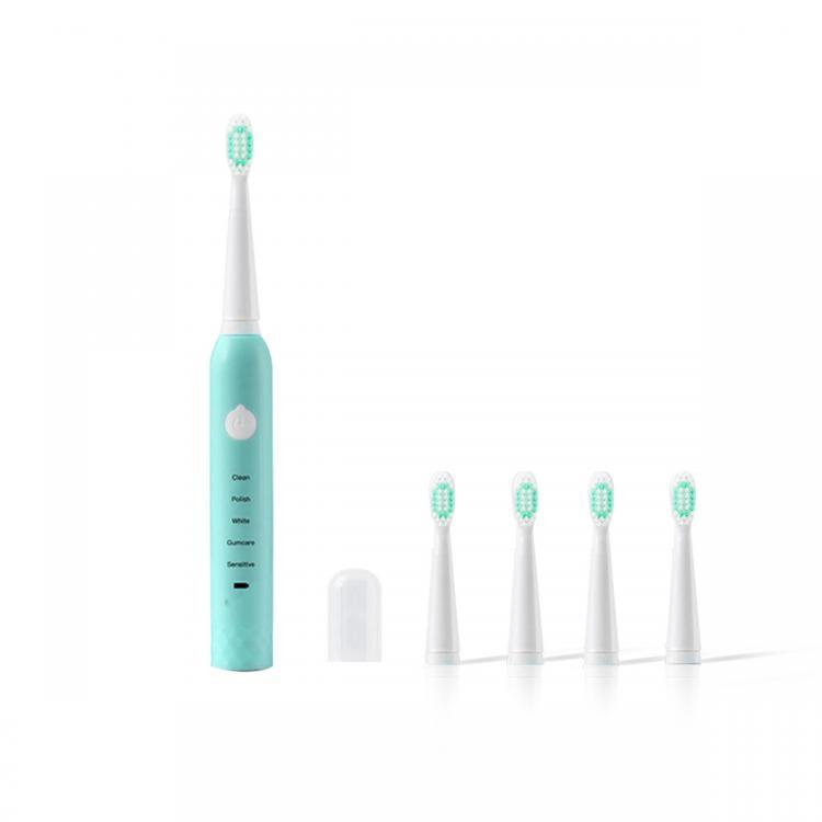 shopping טיפוח חלל הפה והשיניים 5 Mode Ultrasonic Sonic Electric Toothbrush 5V USB Rechargeable With Brush Heads
