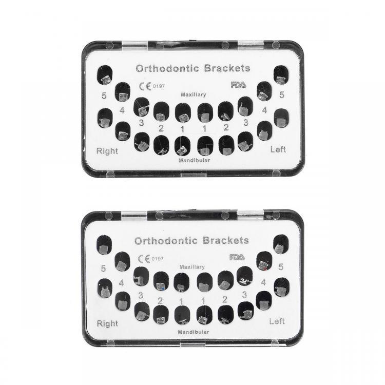 shopping טיפוח חלל הפה והשיניים 3 Hooks 0.22Inch Slot Orthodontic Mini Metal Bracket Orthodontic Straight Wire Hook