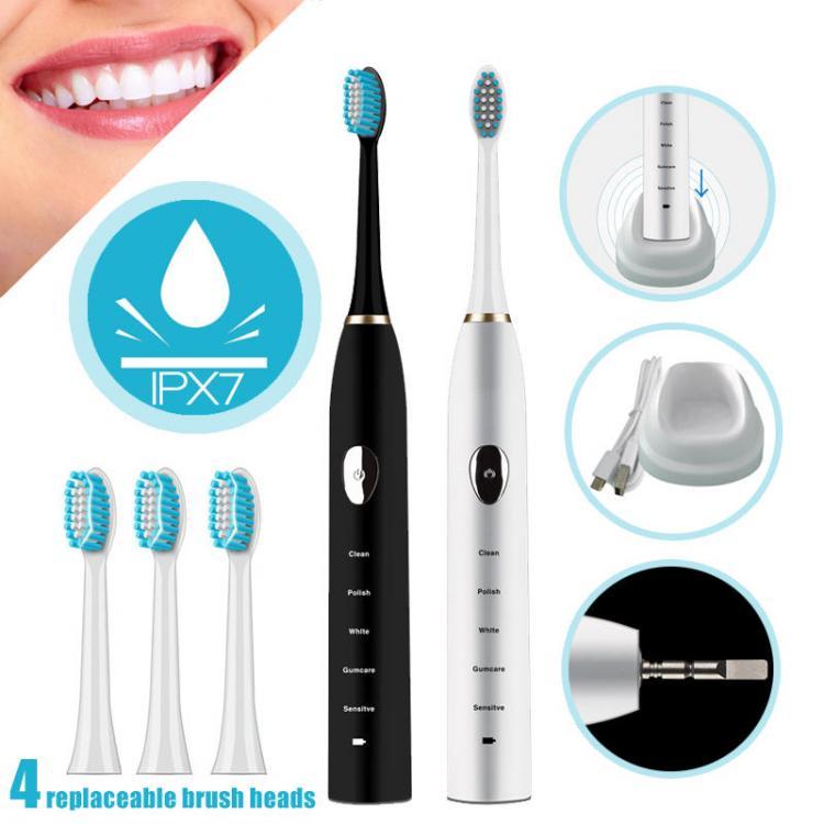 shopping טיפוח חלל הפה והשיניים Magnetic Suspension Sonic Power IPX7 Waterproof Electric Toothbrush Black White