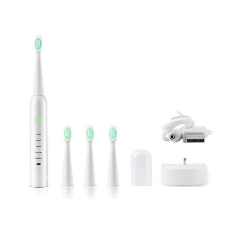 shopping טיפוח חלל הפה והשיניים 5 Mode USB Acoustic Wave Vibration Waterproof Soft Electric Toothbrush