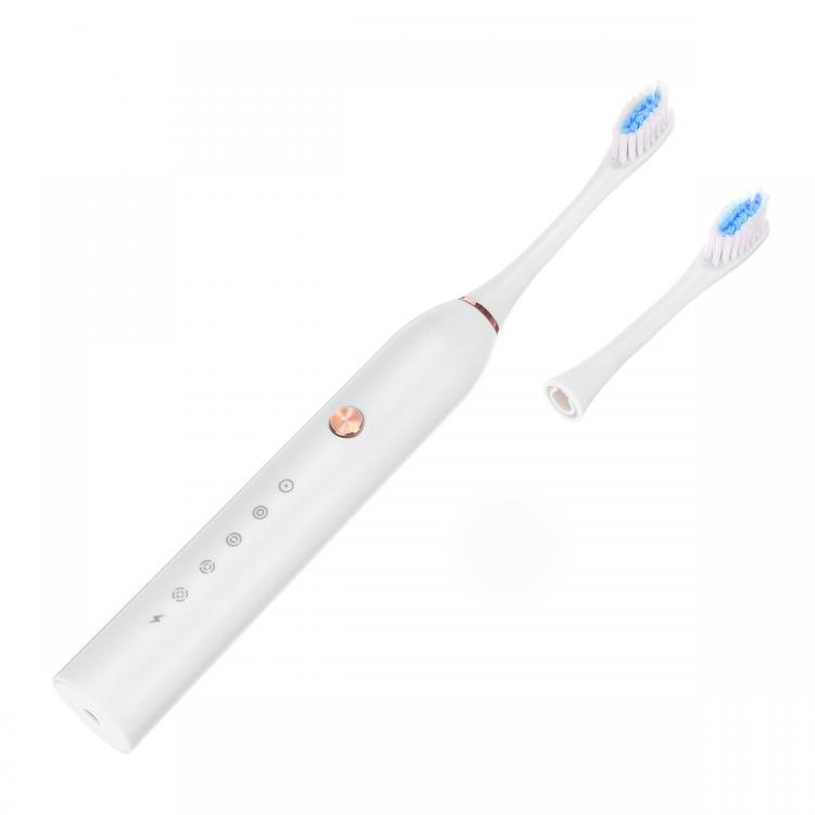 shopping טיפוח חלל הפה והשיניים IP67 Powerful Ultrasonic Electric Toothbrush USB Charging Tooth Brush Oral Care Teeth Cleaner With Replacement Heads