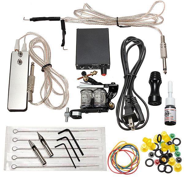 shopping קעקועים Complete Tattoo Machines Power Supply Gun Color Inks Kit Set
