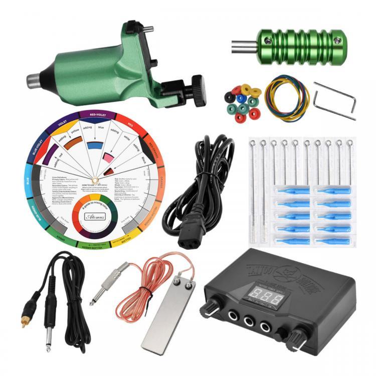 shopping קעקועים 50Pcs Complete Tattoo Kit Professional Rotary Tattoo Machine Tattoo Power Supply