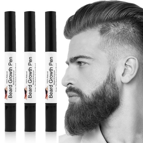 shopping שיער ואביזרים 3Pcs Men Beard Growth Pen Facial Whiskers Moustache Sideburns Eyebrow Enhancer Grow Pen