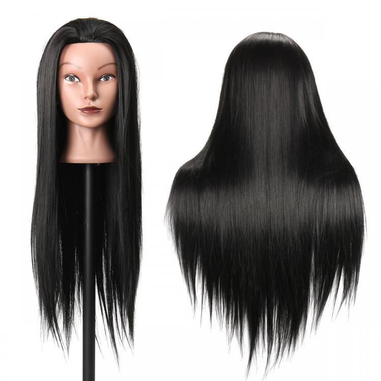 shopping שיער ואביזרים 27Inch Black 30% Human Hair Hairdressing Training Mannequin Practice Head Salon Profession