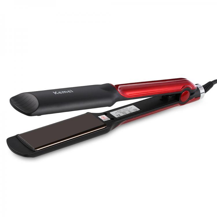 shopping שיער ואביזרים Kemei Wet Dry Ceramic Hair Straightener Electric Straightening Irons Flat Iron Hair Styling Tool Fast Heating