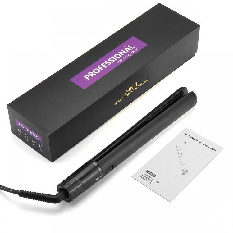 shopping שיער ואביזרים 2-IN-1 Professional Hair Curler Straightener Rotating Anti-Winding Fast Heating