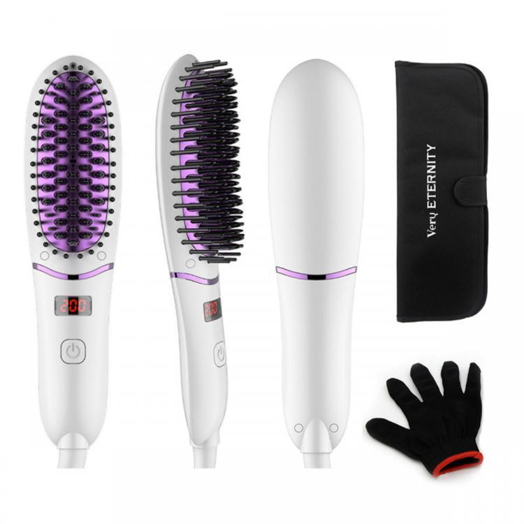 shopping שיער ואביזרים Electric Hair Straightener PTC Heating Comb 5 Gears LCD Negative Ion Straight Brush Salon Hairdressing Tool