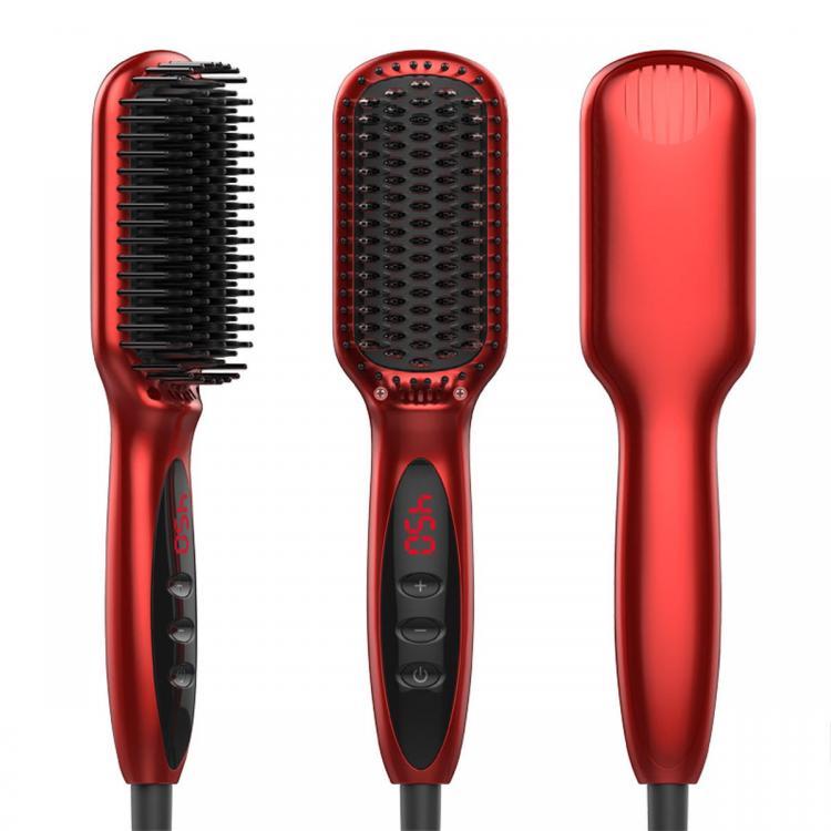 shopping שיער ואביזרים Beard Hair Straightener Brush Comb Multi-functional Quick Heated Hair Comb Beard Straightener Brush Curling Tool