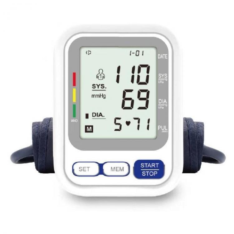 shopping מודדי לחץ דם וחום LCD Automatic Upper Arm Blood Pressure Monitor Digital BP Cuff Machine Pulse Meter