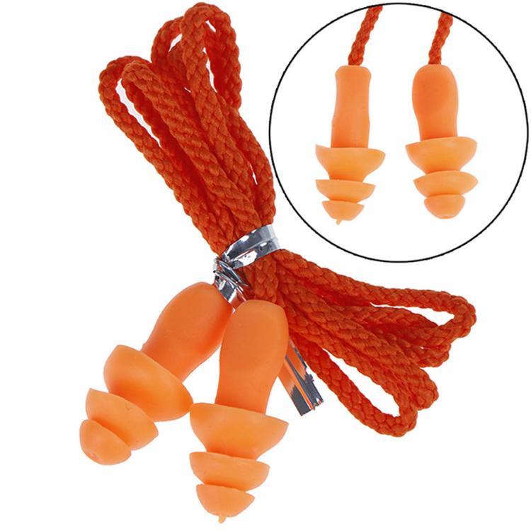 shopping מוצרי בריאות 10PCS Soft Ear Plugs Protector Hearing Protection Noise Reducer Banded Silicone Swimming Earplugs