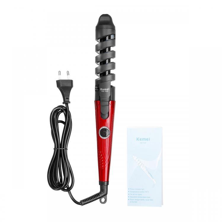 shopping מוצרי בריאות KEMEI KM-1026 360 Roatating Hair Curler Ceramic Coating Curling Iron with Floating Plates Hair Styling Wand