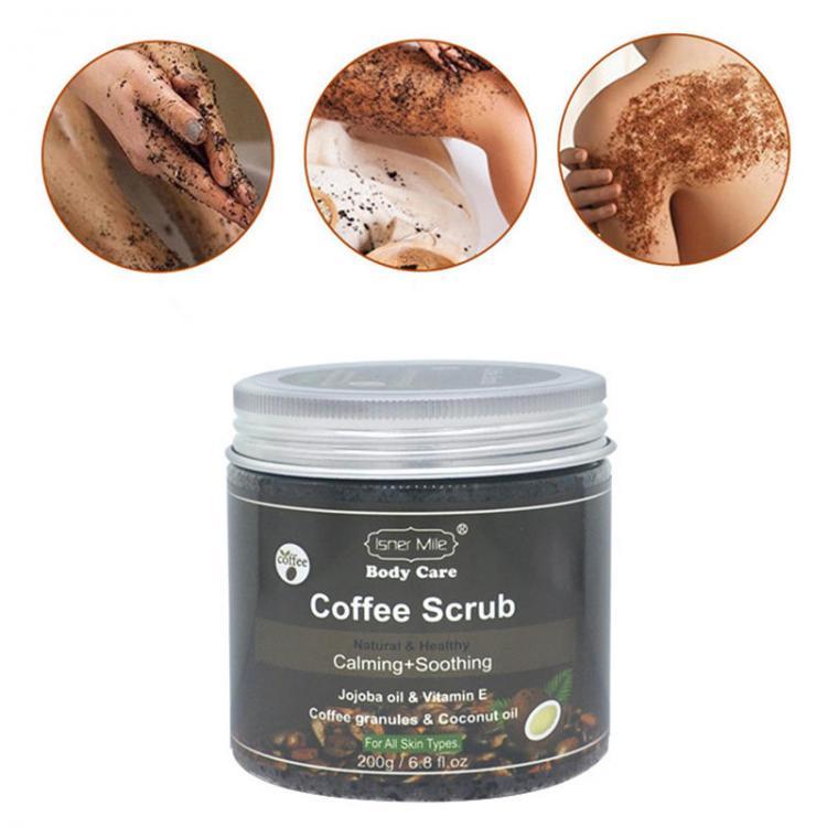 shopping מוצרי בריאות 200ml Coffee Exfoliating Deep Skin Cleanse Bath Salt Whitening Skin Scrub Skin Care Product Massager Accessories
