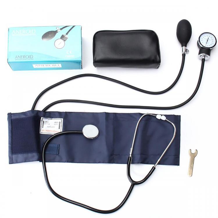 shopping מוצרי בריאות Manual Blood Pressure Watch Stethoscope Medical Blood Pressure Meter Arm Sphygmomanometer Double Tube Double Head Stethoscope Vint