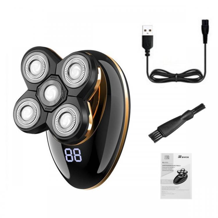 shopping ציוד גילוח והסרת שיער Black Gold Shaving Head Self-shaving Men's Razor Five-cutter Electric Shaver Rechargeable