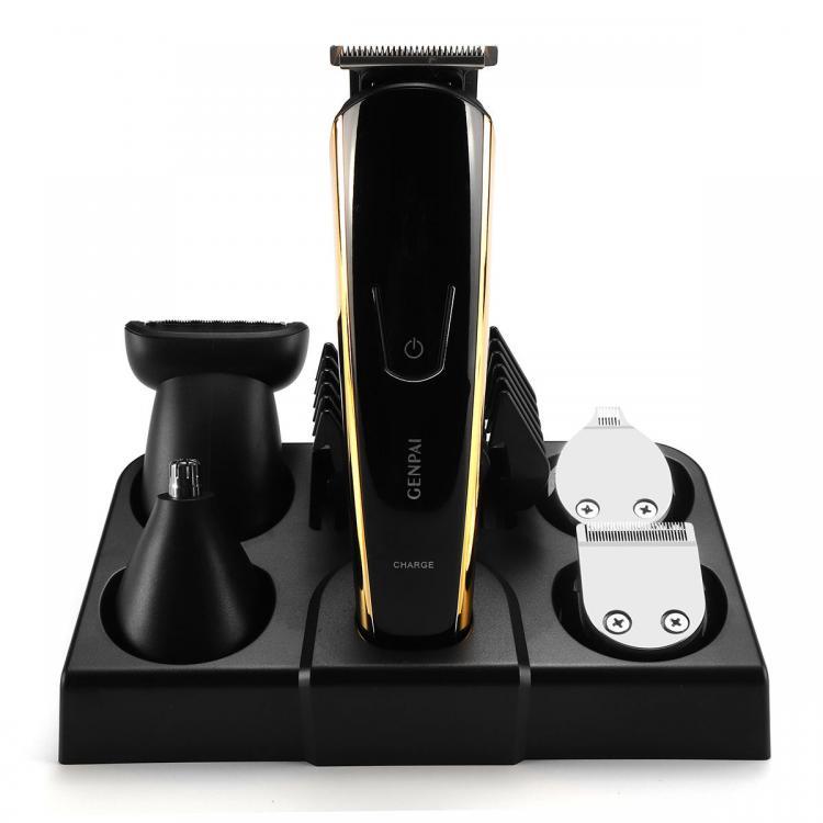 shopping ציוד גילוח והסרת שיער EU Plug 5IN1 220V Waterproof Hair Trimmer Barber Salon Hair Cut Tool Kit Clipper Beard Shaver Razor