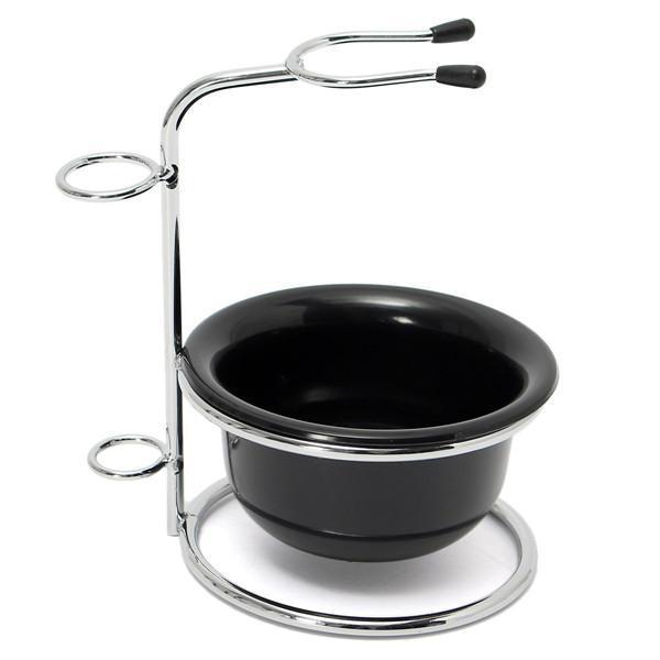 shopping ציוד גילוח והסרת שיער Pro Barber Stainless Steel Razor Shaving Bowl Stand Stander Brush Holder