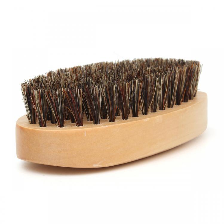 shopping ציוד גילוח והסרת שיער Wood Handle Boar Bristle Beard Taming Mustache Brush Smooth Style Hair Comb