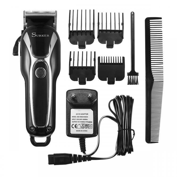 shopping ציוד גילוח והסרת שיער SURKER Electric Hair Clipper Trimmer LED Display Steel Blade Washable Rechargeable 110V 240V