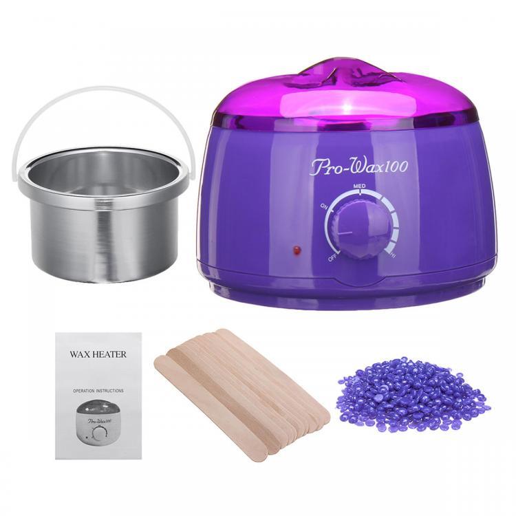 shopping ציוד גילוח והסרת שיער Hair Removal Wax Warmer Kit Wax Heater Machine 500cc 100g Hard Wax Beans 12PCS Wax Applicator Sticks