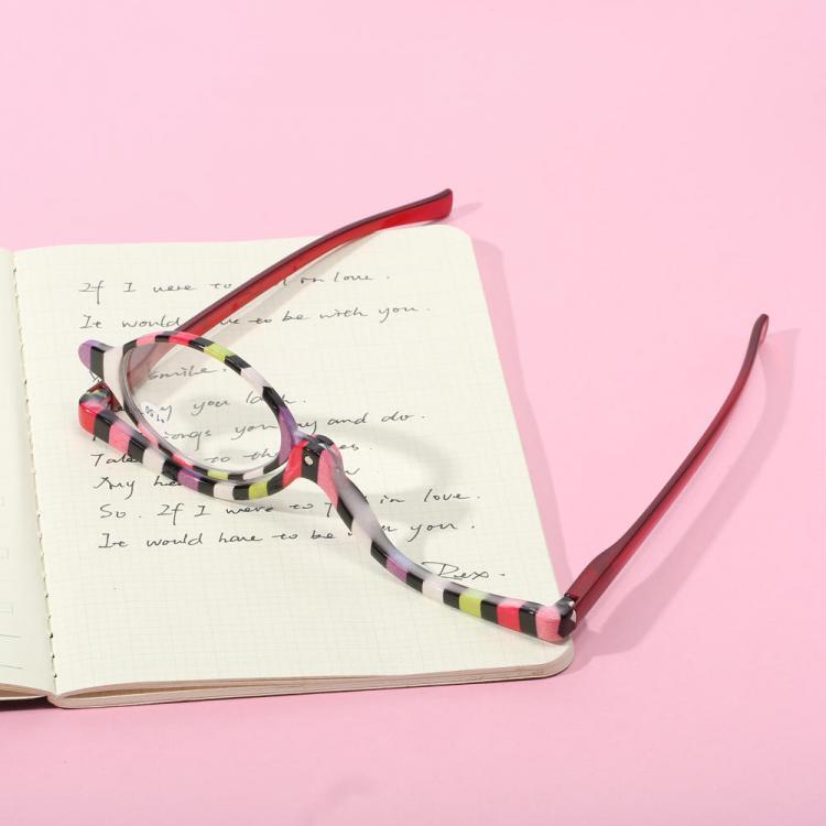 shopping משקפי קריאה Colorful Magnifying Makeup Glasses Eye Spectacles Reading Glasses Flip Down Lens Folding for Women Cosmetic Make Up