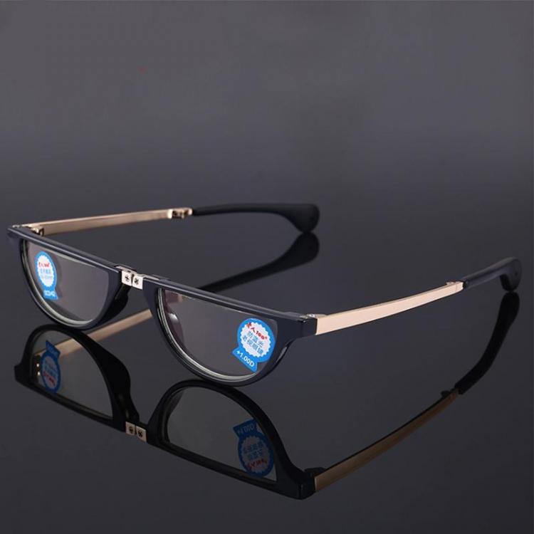 shopping משקפי קריאה KCASA Resin Film Anti-blue Reading Glasses Shell-shaped Folding Presbyopic Glasses With Case