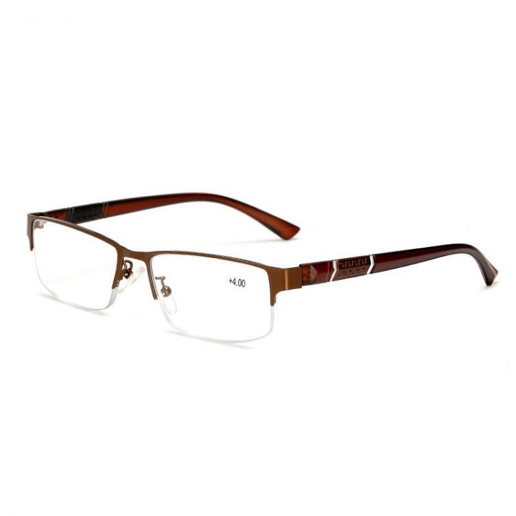 shopping משקפי קריאה Stainless Steel Resin Lens Reading Glasses Half Frame Presbyopic Glasses