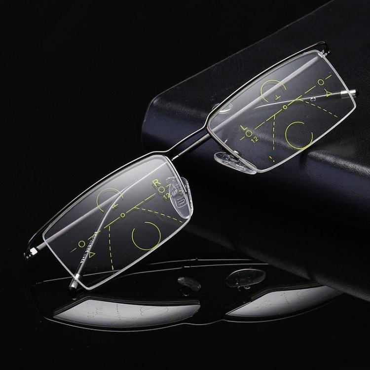 shopping משקפי קריאה Half Rim Progressive Multifocal Presbyopia Intelligent Reading Glasses Resin Lens