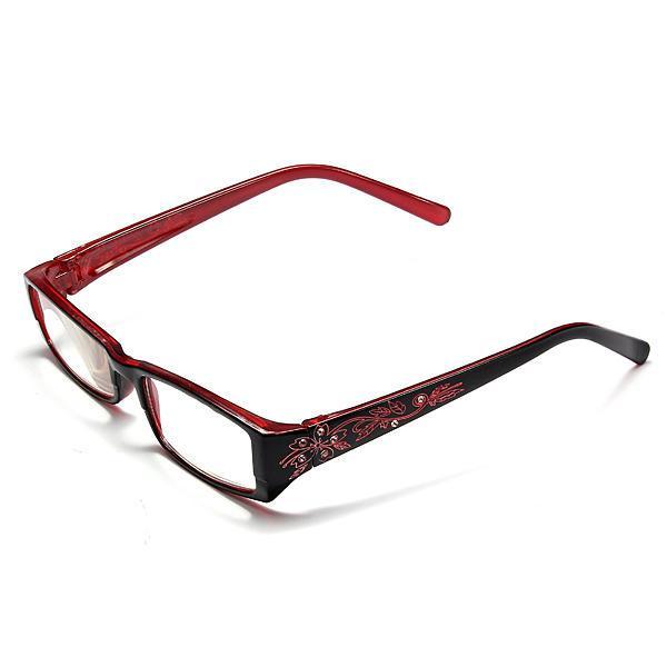 shopping משקפי קריאה Red Female Diamond Flower Frame Presbyopic Reading Glasses Eyeglasses 1.0 1.5 2.0 2.5 3.0 3.5 4.0