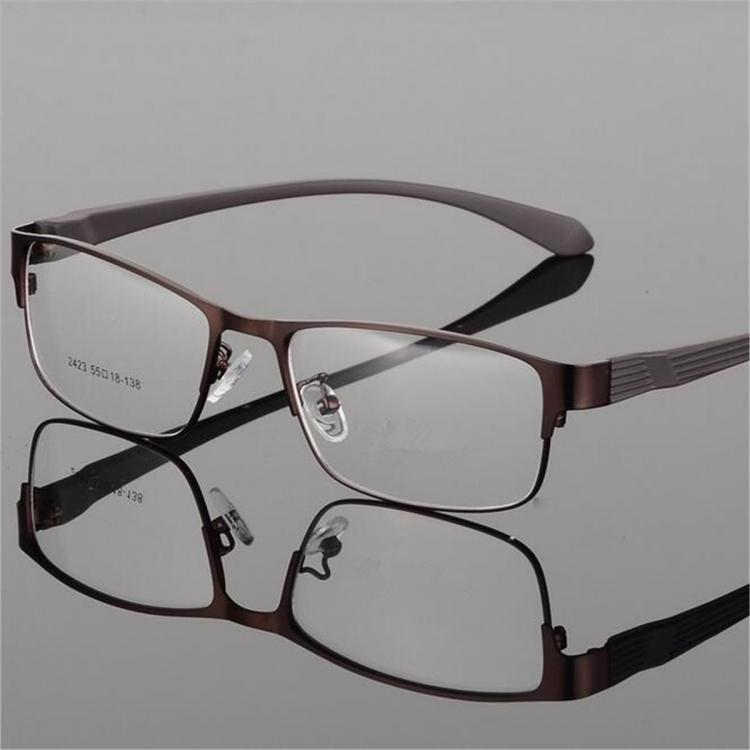 shopping משקפי קריאה Fashionable Light Slim Eye Glasses Frame Metal Full Rim Frame Rx Prescription Lens for Men and Women