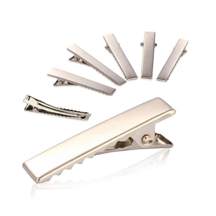 shopping פיאות ותוספות שיער 50Pcs Metal Silver Alligator Prong Hair Clips Accessories