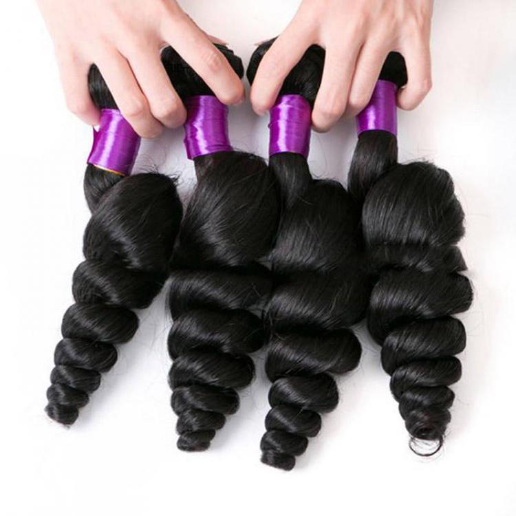 shopping פיאות ותוספות שיער 1 Bundle Brazilian Loose Wave Virgin Hair Weave Natural