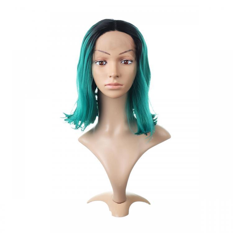 shopping פיאות ותוספות שיער 12/14 inch Pink Bob Lace Front Wig Human Hair  Pre Plucked Blonde Grey Green Ombre Short Bob Wigs