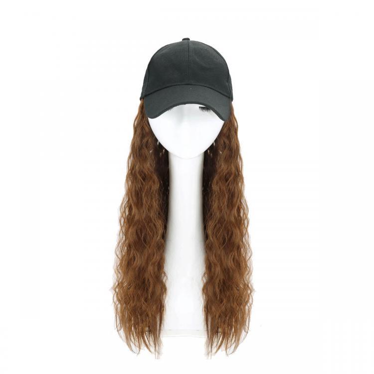 shopping פיאות ותוספות שיער Woman Girl Cap Wig Hat Light Long Wavy Halloween Party Curly  Club Winter