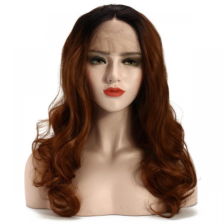 shopping פיאות ותוספות שיער 22" Lace Front Wigs Gold Ombre Bob Two Tone Wave Wig Baby Hair Pre Plucked