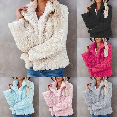 shopping מעילים וג׳קטים Women's Teddy Bear Fluffy Coat Winter Thick Warm Fur Fleece Jacket Outwear Tops