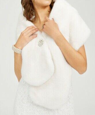 shopping מעילים וג׳קטים Adrianna Papell Women Shawl White Ivory One Size Faux Fur Bolero Shrug $109 #003