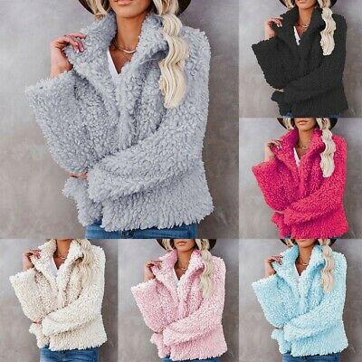 shopping מעילים וג׳קטים Womens Teddy Bear Fluffy Coat Winter Thick Warm Fur Fleece Jacket Outwear Tops