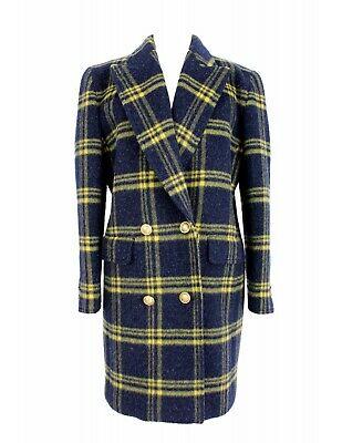 shopping מעילים וג׳קטים Valentino Coat Vintage Double-Breasted Wool Check Blue Yellow