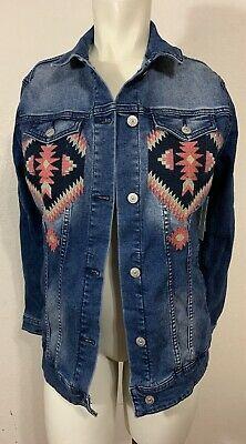 shopping מעילים וג׳קטים Lularoe Jaxon Denim Jacket Small Aztec Design L200