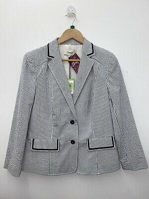 shopping מעילים וג׳קטים Classic M&S Casual Blazer - Blue and White Stripes With Pockets Lining Detail