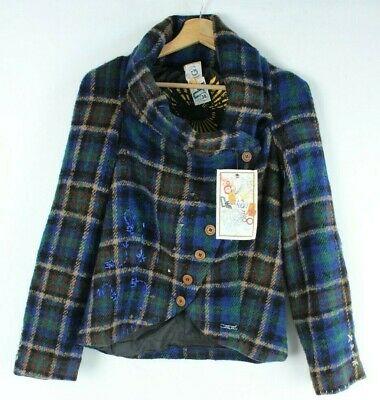 shopping מעילים וג׳קטים Desigual BNWT Multicolore Plaid di Lana Ricamato Donna Corto Giacca Size38 Eu S/