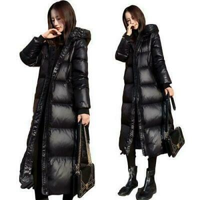 shopping מעילים וג׳קטים Warm Women Winter Coat Long Glossy Down Cotton Outwear Hooded Outdoor Overcoat